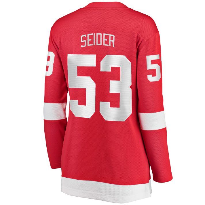 Moritz Seider Home #53 Red Women's Hockey Jersey