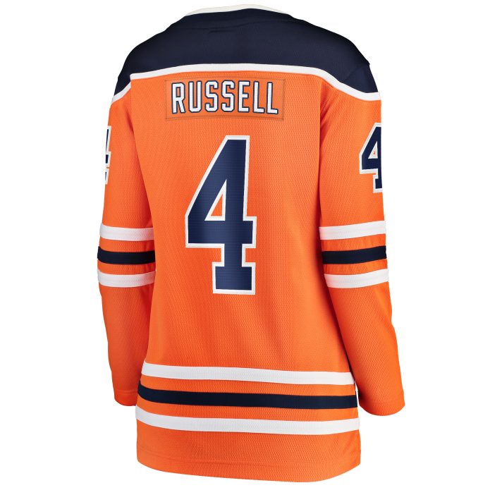 Kris Russell Home #4 Orange Women's Hockey Jersey