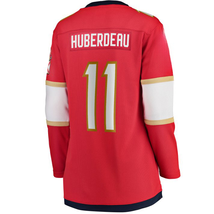 Jonathan Huberdeau Home #11 Red Women's Hockey Jersey