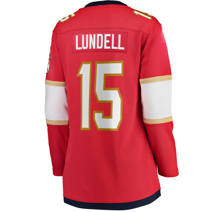 Anton Lundell Home #15 Red Women's Hockey Jersey