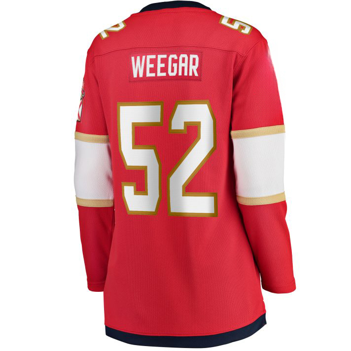 Mackenzie Weegar Home #52 Red Women's Hockey Jersey