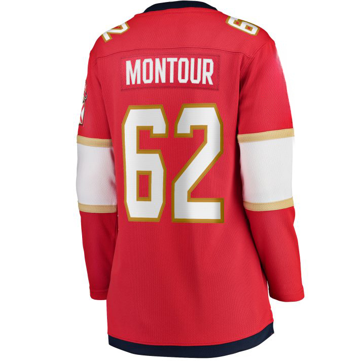 Brandon Montour Home #62 Red Women's Hockey Jersey