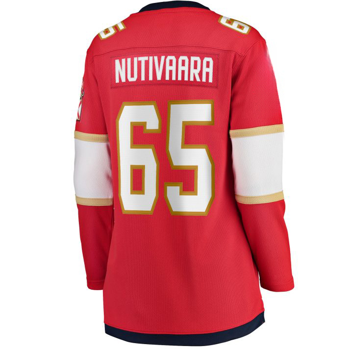 Markus Nutivaara Home #65 Red Women's Hockey Jersey