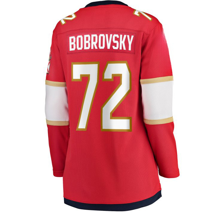 Sergei Bobrovsky Home #72 Red Women's Hockey Jersey