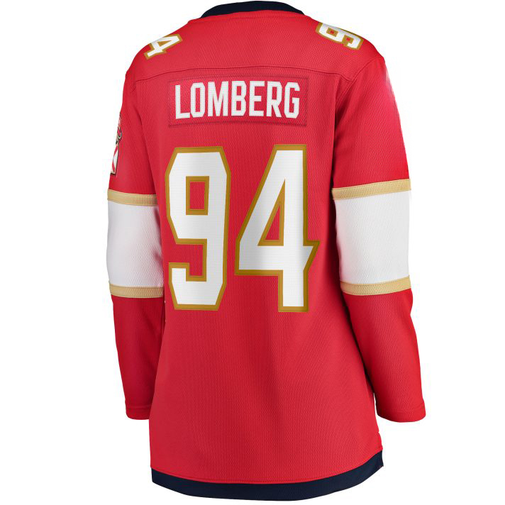 Ryan Lomberg Home #94 Red Women's Hockey Jersey