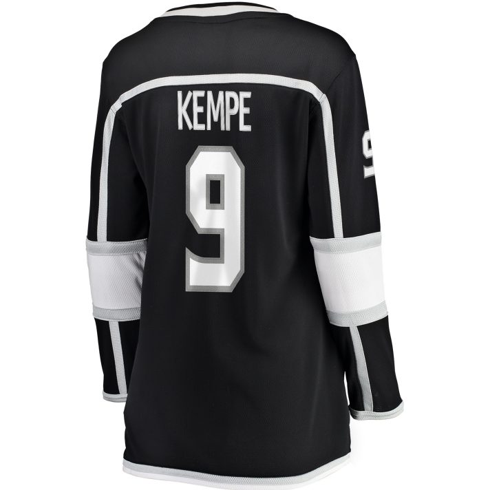 Adrian Kempe Home #9 Black Women's Hockey Jersey