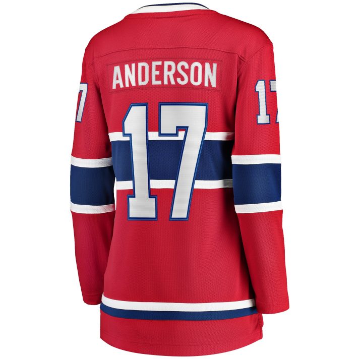 Josh Anderson Home #17 Red Women's Hockey Jersey