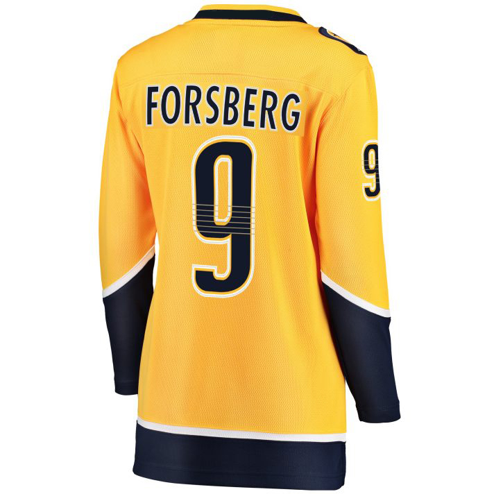 Filip Forsberg Home #9 Gold Women's Hockey Jersey