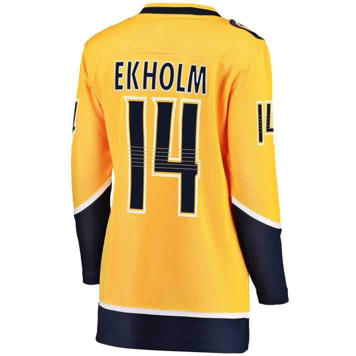 Mattias Ekholm Home #14 Gold Women's Hockey Jersey