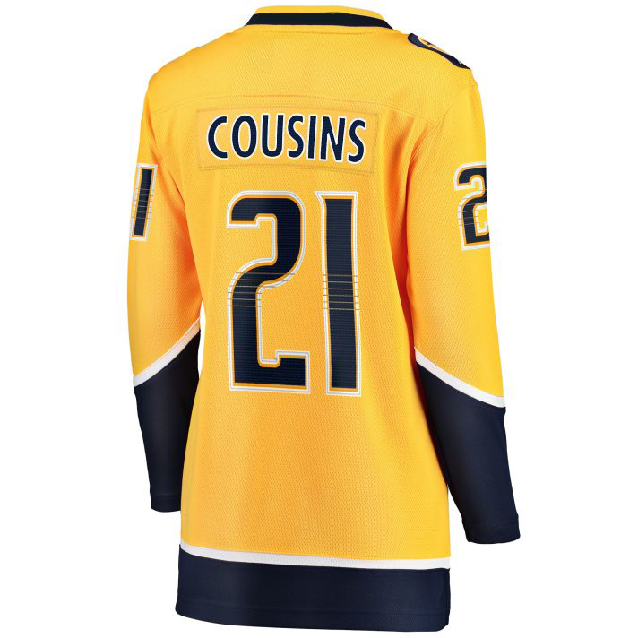 Nick Cousins Home #21 Gold Women's Hockey Jersey