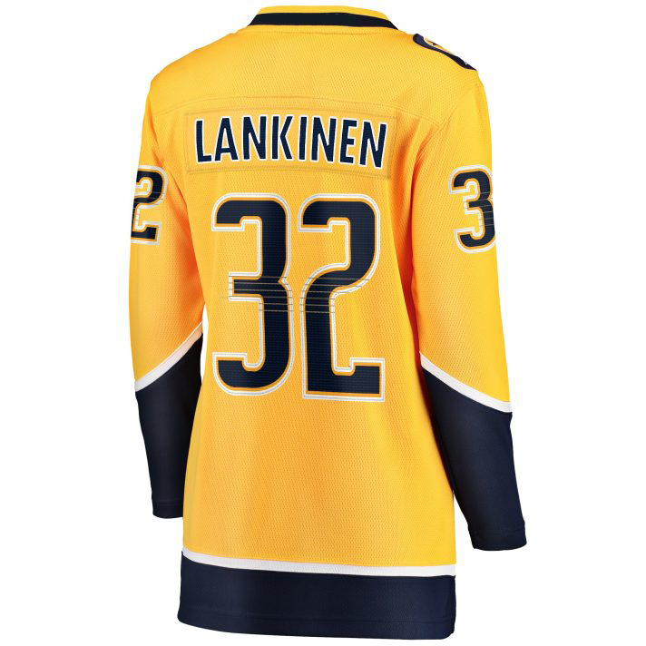 Kevin Lankinen Home #32 Gold Women's Hockey Jersey