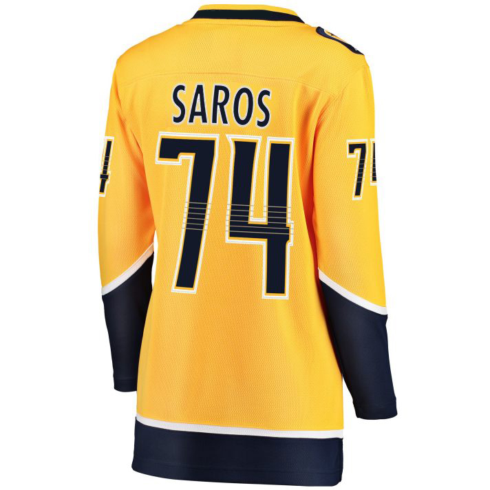 Juuse Saros Home #74 Gold Women's Hockey Jersey