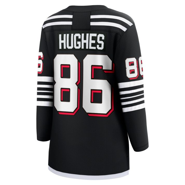 Jack Hughes Alternate #86 Black Women's Hockey Jersey