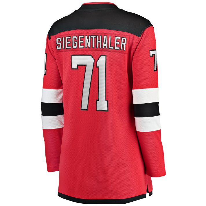 Jonas Siegenthaler Home #71 Red Women's Hockey Jersey