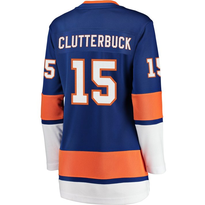 Cal Clutterbuck Home #15 Royal Women's Hockey Jersey