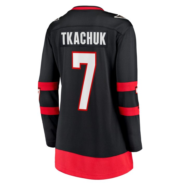 Brady Tkachuk Home #7 Black Women's Hockey Jersey