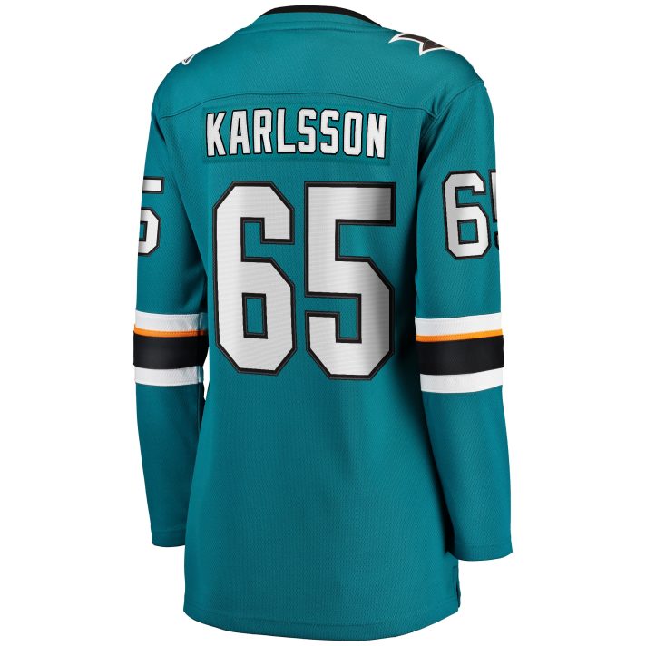 Erik Karlsson Home #65 Teal Women's Hockey Jersey