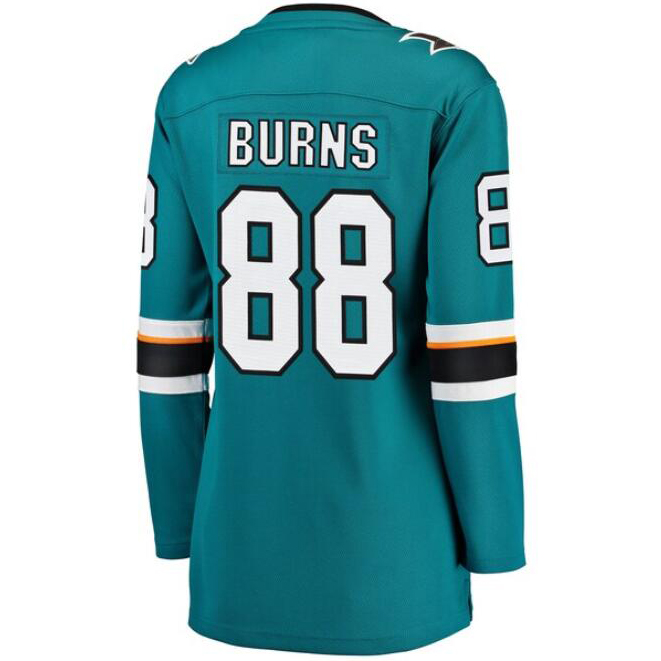 Brent Burns Home #88 Teal Women's Hockey Jersey