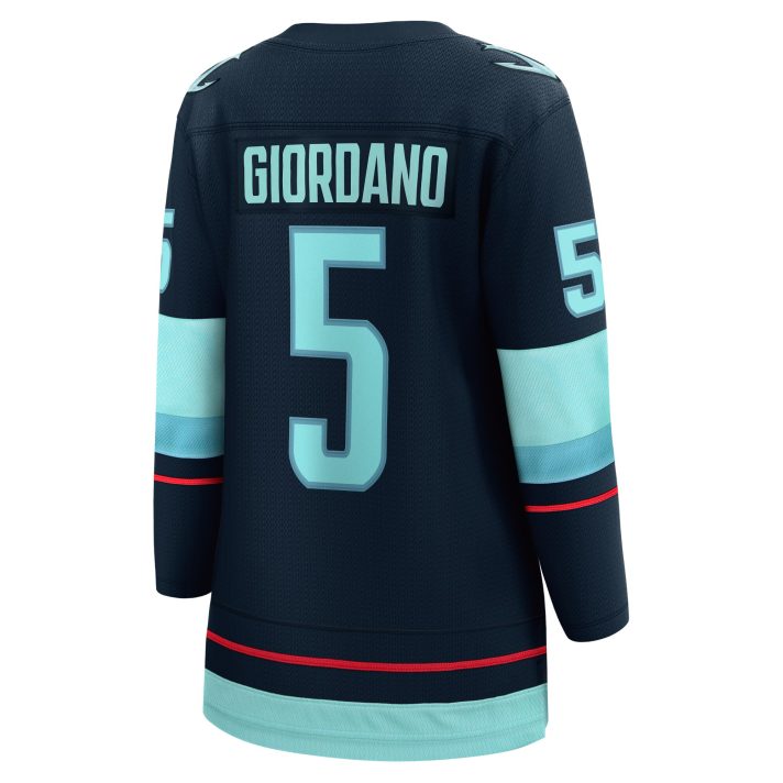 Mark Giordano Home #5 Navy Women's Hockey Jersey