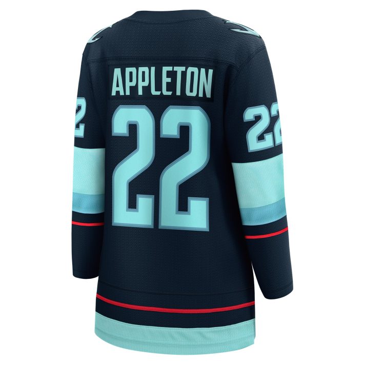 Mason Appleton Home #22 Navy Women's Hockey Jersey