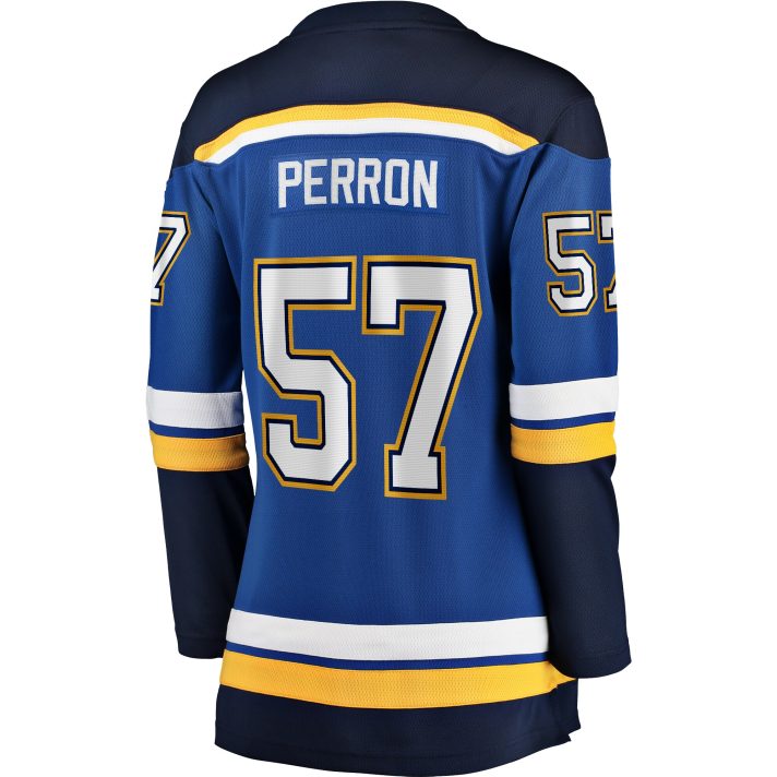 David Perron Home #57 Blue Women's Hockey Jersey