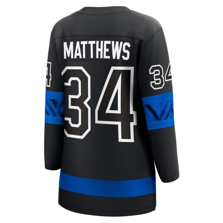 Auston Matthews Alternate #34 Black Women's Hockey Jersey