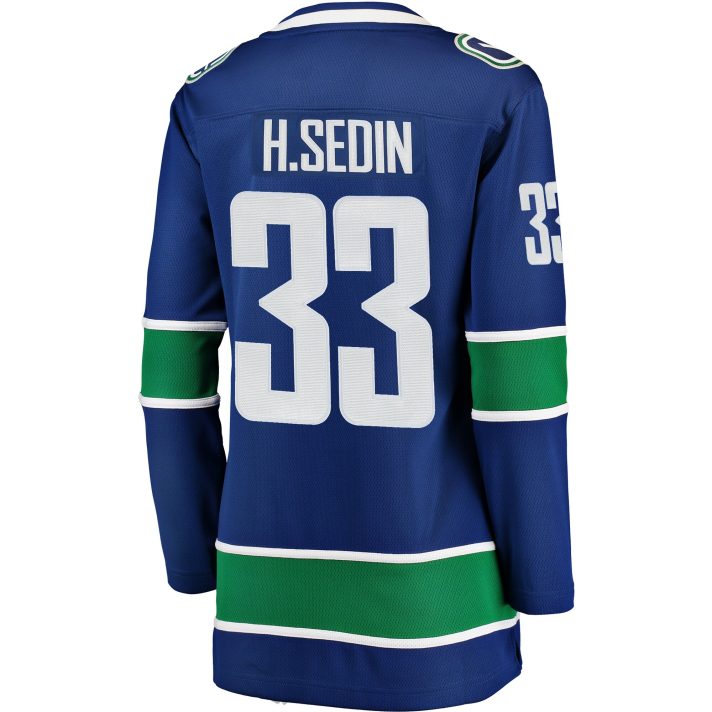 Henrik Sedin Home #33 Blue Women's Hockey Jersey