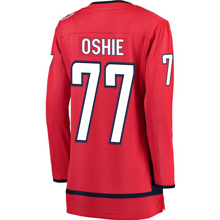 TJ Oshie Home #77 Red Stitched Women's Hockey Jersey