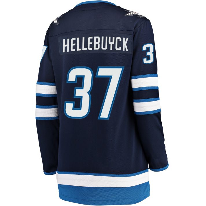 Connor Hellebuyck Home #37 Blue Women's Hockey Jersey