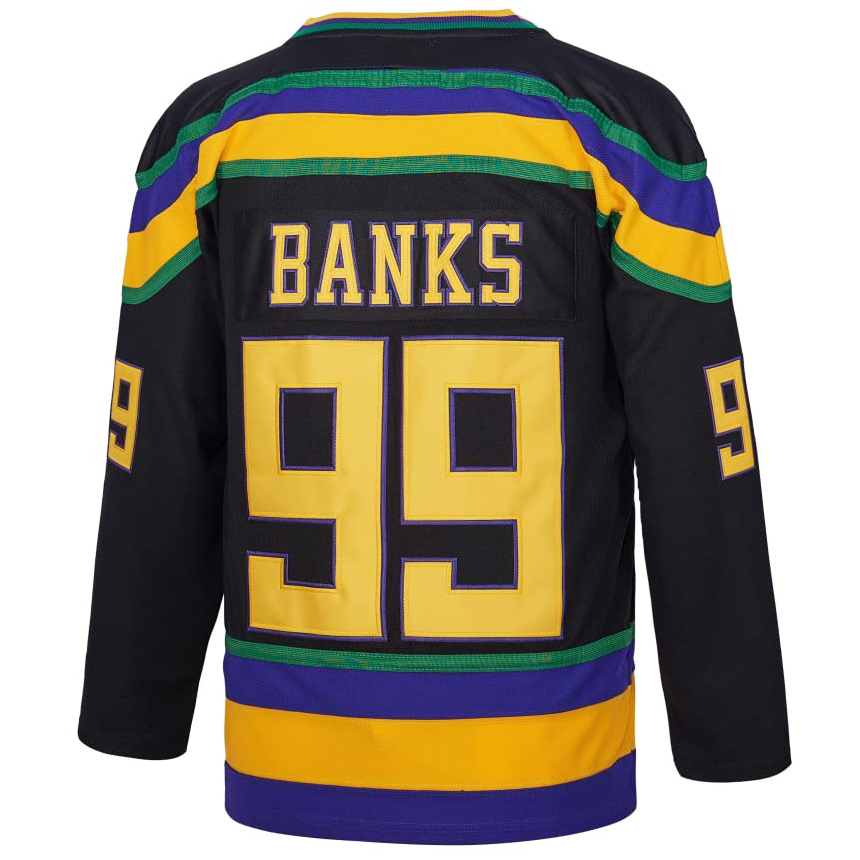 Adam Banks #99 Men's Movie Black Ice Hockey Jersey